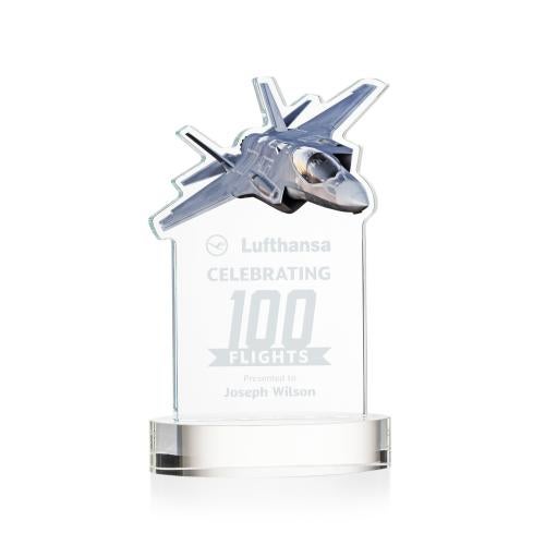 Corporate Awards - Crystal Awards - Top Gun Clear on Alberton Base Abstract / Misc Crystal Award