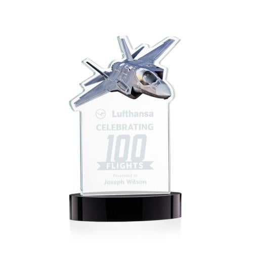 Corporate Awards - Crystal Awards - Top Gun Black on Alberton Base Abstract / Misc Crystal Award