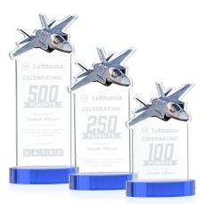 Top Gun Sky Blue on Alberton Base Abstract / Misc Crystal Award - Crystal Awards