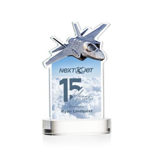 Corporate Awards - Crystal Awards - Top Gun Full Color Clear on Alberton Base Abstract / Misc Crystal Award