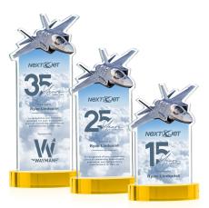 Top Gun Full Color Gold on Alberton Base Abstract / Misc Crystal Award - Crystal Awards