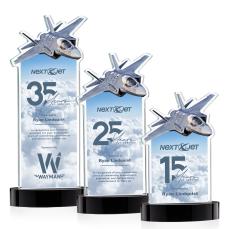 Top Gun Full Color Black on Alberton Base Abstract / Misc Crystal Award - Crystal Awards