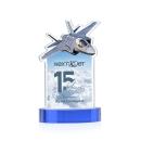 Top Gun Full Color Sky Blue on Alberton Base Abstract / Misc Crystal Award