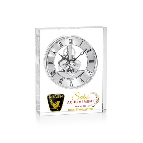 Corporate Recognition Gifts - Clocks -  Ashland Silver Full Color Clock