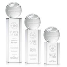 Basketball Spheres on Dakota Base Crystal Award - Sports Awards