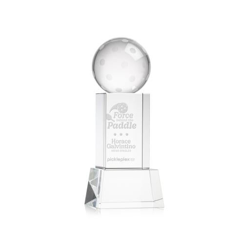 Corporate Awards - Crystal Awards - Pickleball Clear on Belcroft Base Spheres Crystal Award