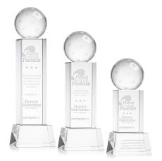 Pickleball Clear on Belcroft Base Spheres Crystal Award - Pickleball Awards