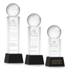 Pickleball Black on Belcroft Base Spheres Crystal Award - Newest Additions
