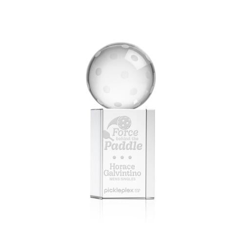 Corporate Awards - Crystal Awards - Pickleball Spheres on Dakota Base Crystal Award