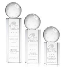 Pickleball Spheres on Dakota Base Crystal Award - Pickleball Awards