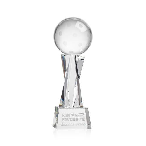 Corporate Awards - Crystal Awards - Pickleball Clear on Grafton Base Spheres Crystal Award