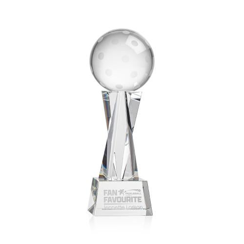 Corporate Awards - Crystal Awards - Pickleball Clear on Grafton Base Spheres Crystal Award