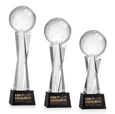 Pickleball Black on Grafton Base Spheres Crystal Award - Crystal Awards