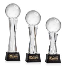 Pickleball Black on Grafton Base Spheres Crystal Award - Newest Additions