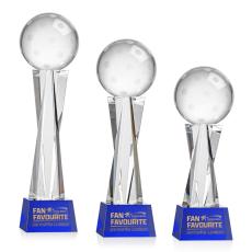 Pickleball Blue on Grafton Base Spheres Crystal Award - Newest Additions