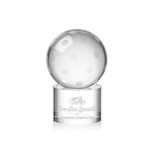 Corporate Awards - Crystal Awards - Pickleball Spheres on Marvel Base Crystal Award