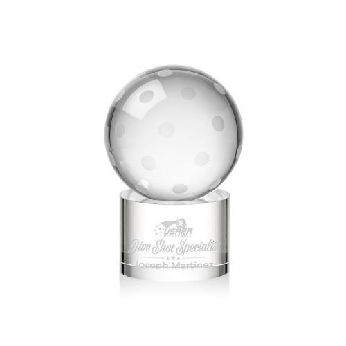 Corporate Awards - Crystal Awards - Pickleball Spheres on Marvel Base Crystal Award