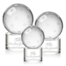Pickleball Spheres on Marvel Base Crystal Award - Pickleball Awards