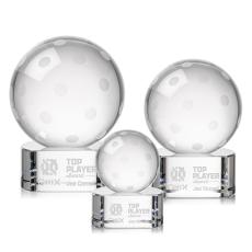 Pickleball Spheres on Paragon Base Crystal Award - Pickleball Awards