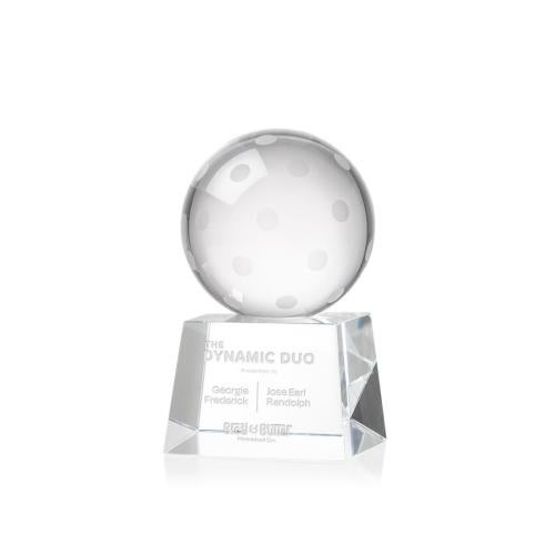 Corporate Awards - Crystal Awards - Pickleball Spheres on Robson Base Crystal Award