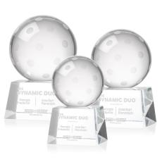Pickleball Spheres on Robson Base Crystal Award - Pickleball Awards