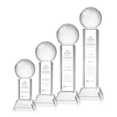 Pickleball Clear on Stowe Base Spheres Crystal Award - Pickleball Awards