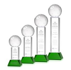 Pickleball Green on Stowe Base Spheres Crystal Award - Corporate Awards