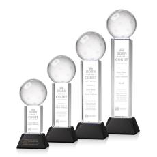 Pickleball Black on Stowe Base Spheres Crystal Award - Sports Awards