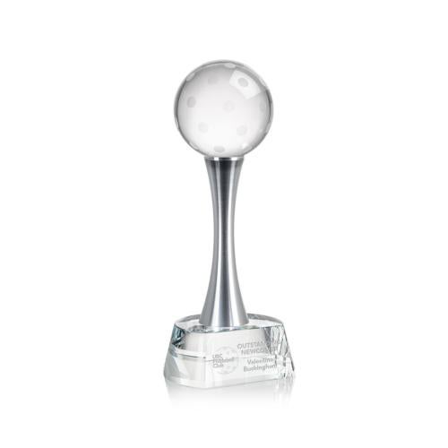 Corporate Awards - Crystal Awards - Pickleball Spheres on Willshire Base Crystal Award