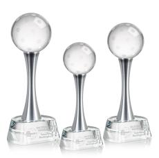 Pickleball Spheres on Willshire Base Crystal Award - Corporate Awards