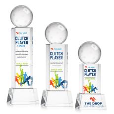 Pickleball Full Color Clear on Belcroft Base Spheres Crystal Award - Corporate Awards