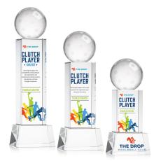 Pickleball Full Color Clear on Belcroft Base Spheres Crystal Award - Newest Additions