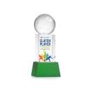 Pickleball Full Color Green on Belcroft Base Spheres Crystal Award