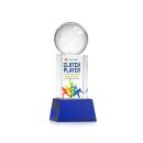 Pickleball Full Color Blue on Belcroft Base Spheres Crystal Award