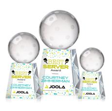 Pickleball Full Color Spheres on Celestina Crystal Award - Corporate Awards