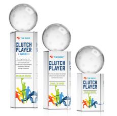 Pickleball Full Color Spheres on Dakota Base Crystal Award - Corporate Awards