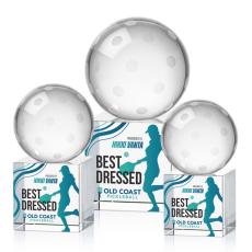 Pickleball Full Color Spheres on Granby Base Crystal Award - Newest Additions