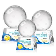 Pickleball Full Color Spheres on Robson Base Crystal Award - Full Color Awards