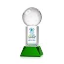 Pickleball Full Color Green on Stowe Base Spheres Crystal Award