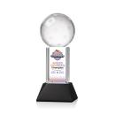 Pickleball Full Color Black on Stowe Base Spheres Crystal Award