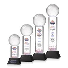 Pickleball Full Color Black on Stowe Base Spheres Crystal Award - Newest Additions