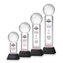 Pickleball Full Color Black on Stowe Base Spheres Crystal Award