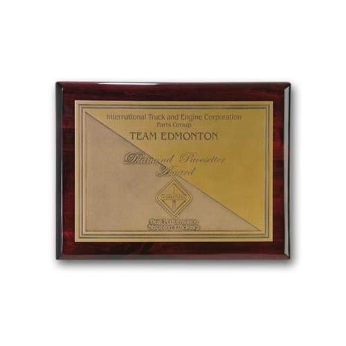 Corporate Awards - Award Plaques - Double Etch Plaq - Rosewood
