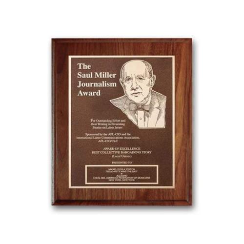 Corporate Awards - Award Plaques - Double Etch Plaq - Walnut Cove Edge