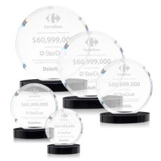 Matlow Black Circle Crystal Award - Corporate Awards