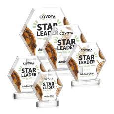 Barnett Full Color Clear on Alberton Base Crystal Award - Corporate Awards
