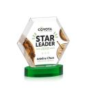 Barnett Full Color Green on Alberton Base Crystal Award