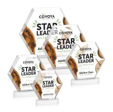 Barnett Full Color White on Alberton Base Crystal Award - Corporate Awards