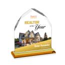 Montibello Full Color Amber Arch & Crescent Crystal Award