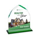 Montibello Full Color Green Arch & Crescent Crystal Award